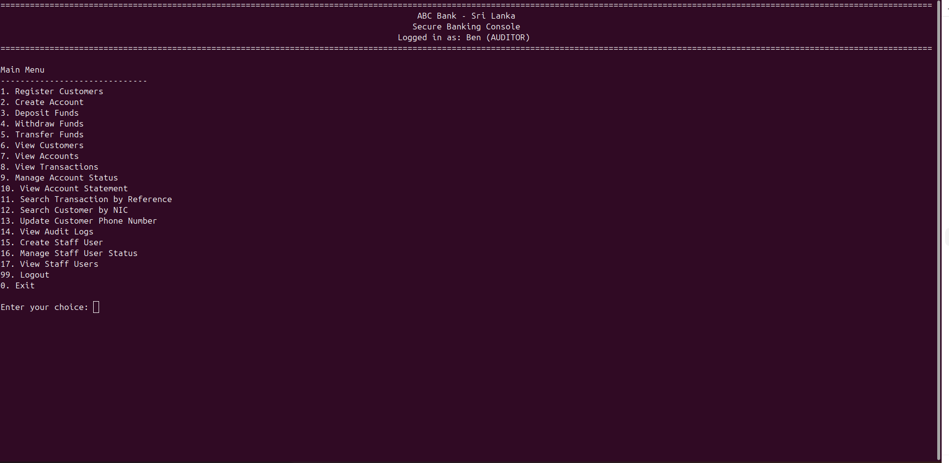 Main Menu