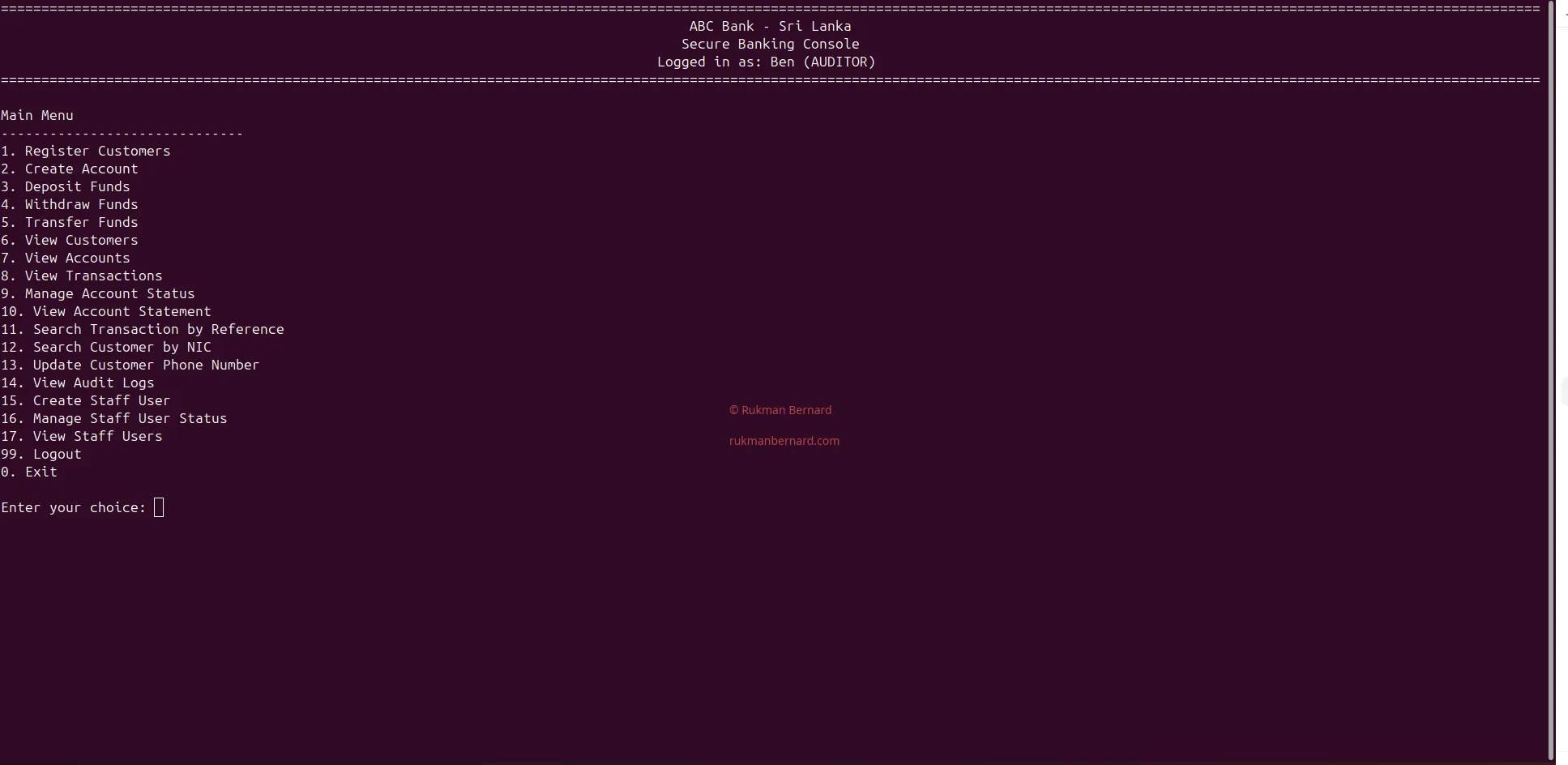 Main Menu