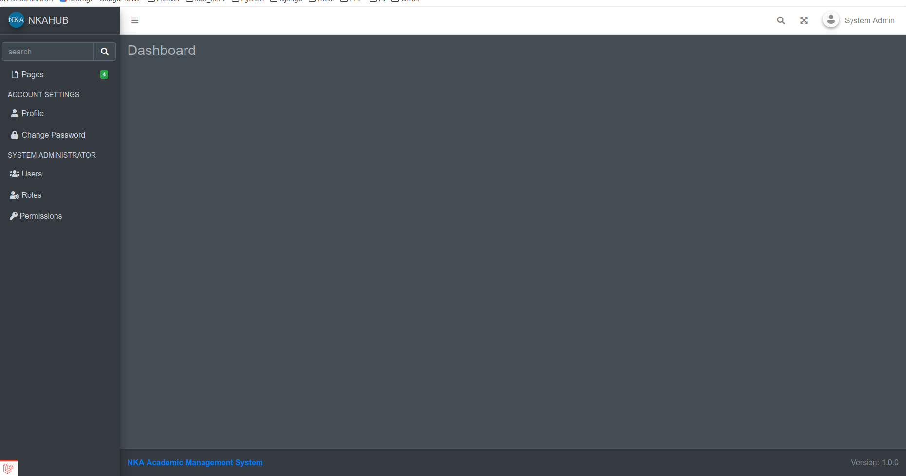 Sysadmin Dashboard