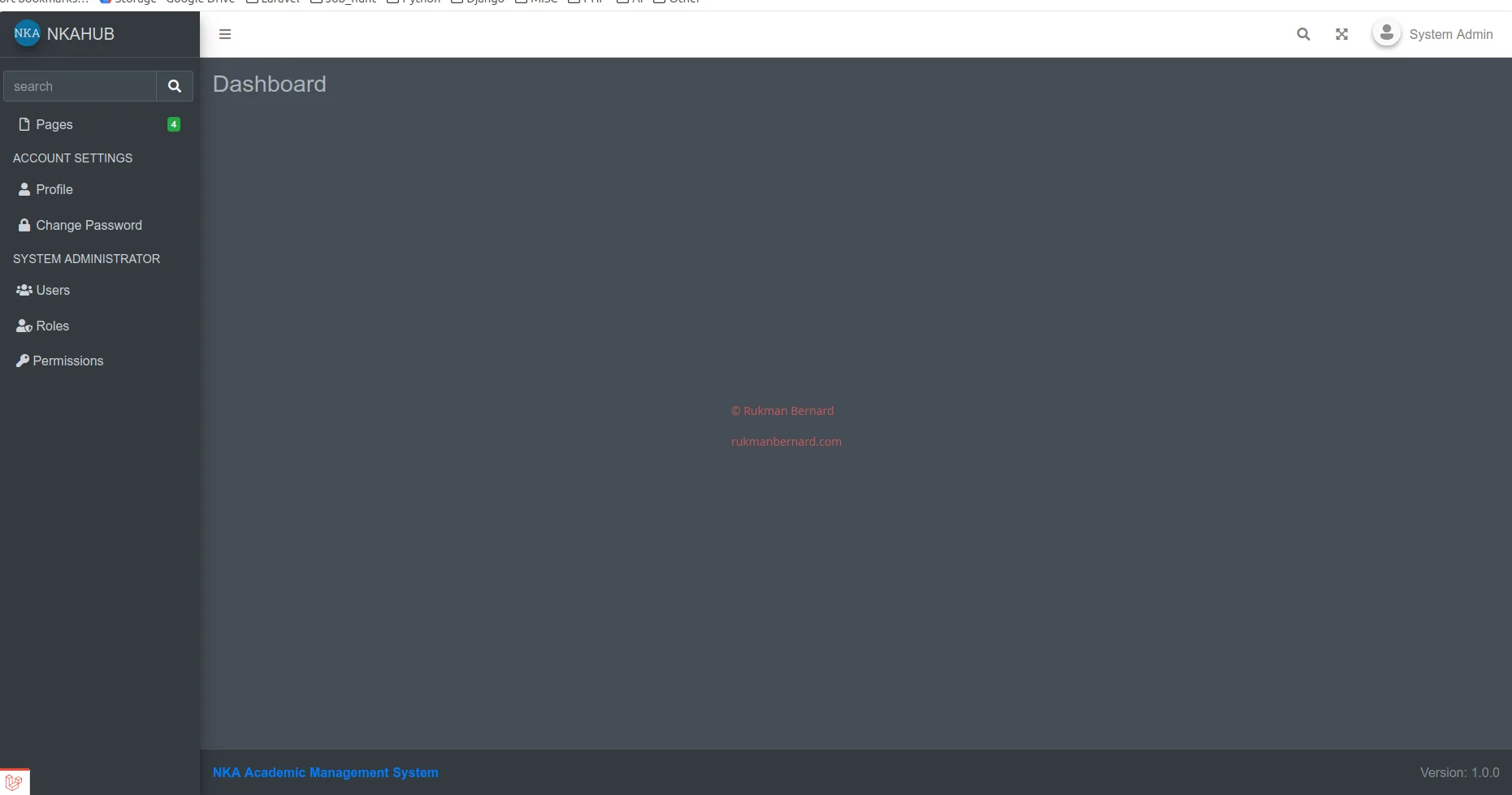 Sysadmin Dashboard