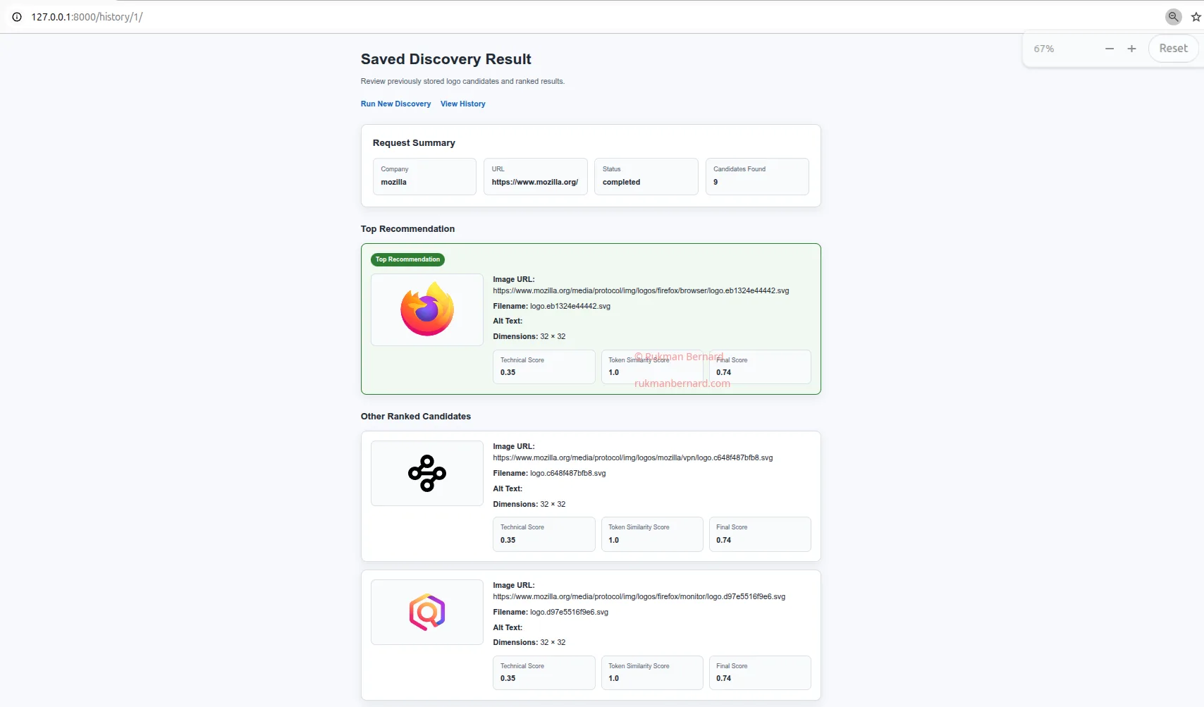 Saved Result Detail