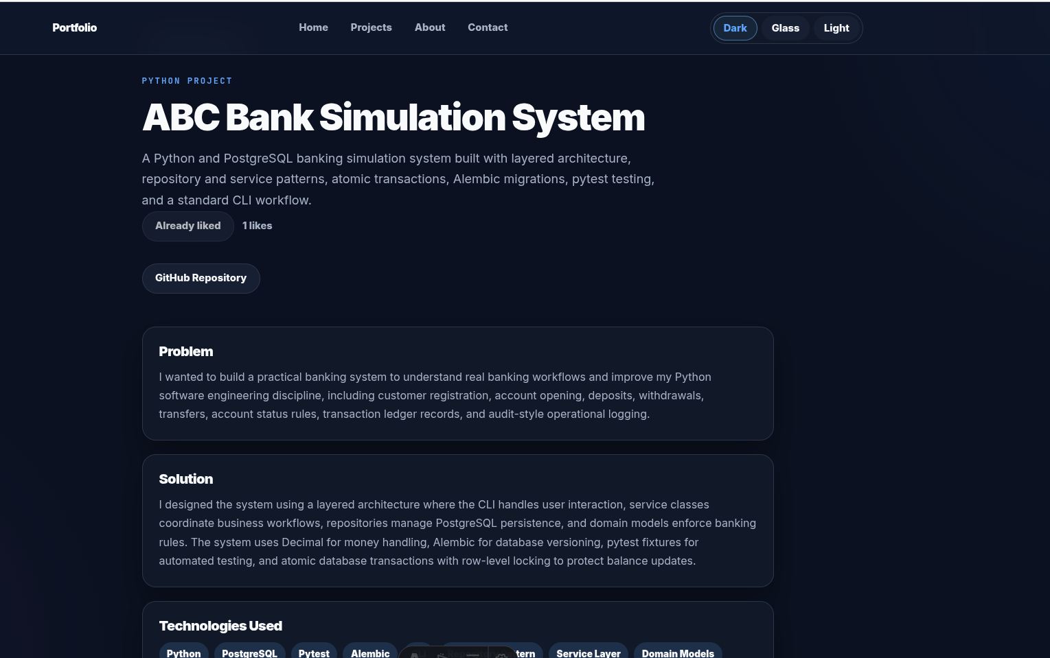 Project Detail Page