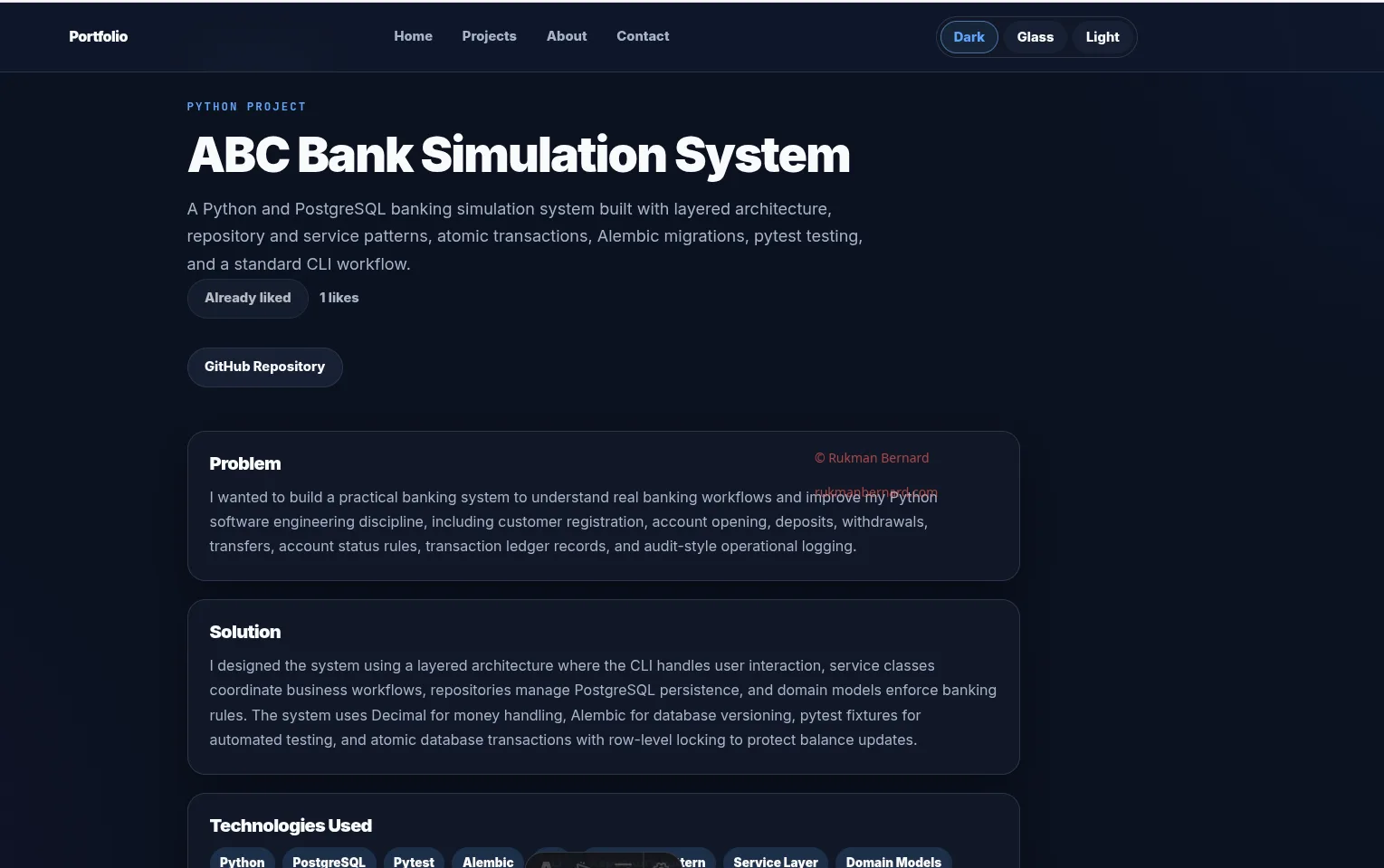 Project Detail Page